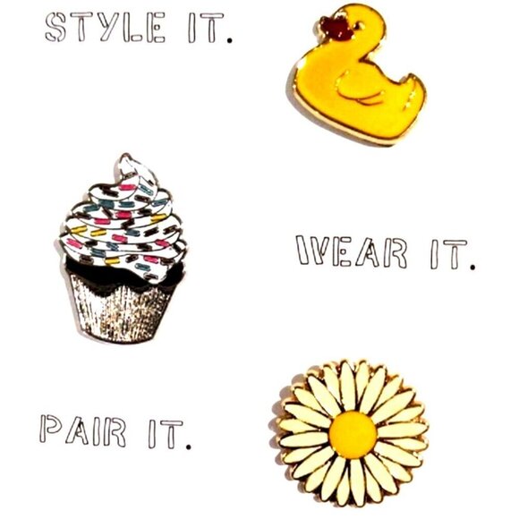 Cute Enamel Pins – Duck, Cupcake & Daisy Set for Whimsical Styling - Colorful - Picture 3 of 10